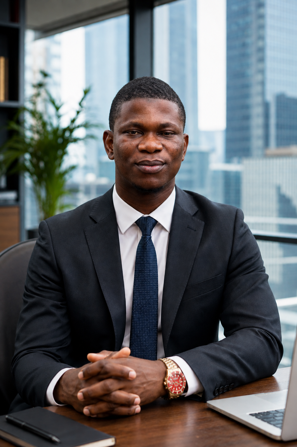 Akandu Chimankpa Promise at work in an office